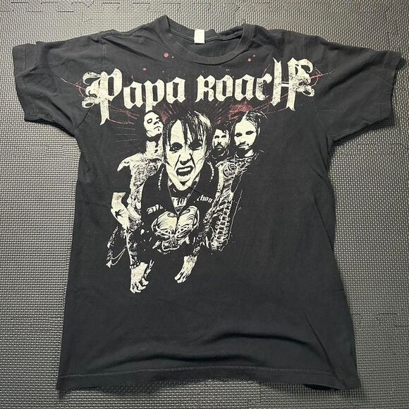 Medium Papa Roach Black band tee y2k - Picture 1 of 7